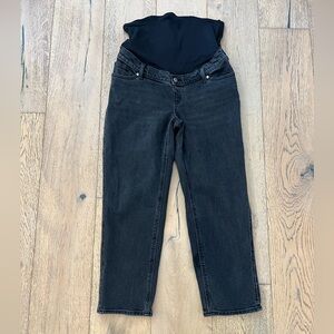 H&M MAMA Straight Ankle Jeans Size Medium Maternity Pregnancy Black